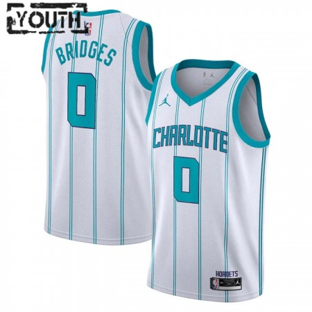 Maillot Basket Enfant Charlotte Hornets Miles Bridges 0 2022-23 Jordan Association Edition Blanc Swingman